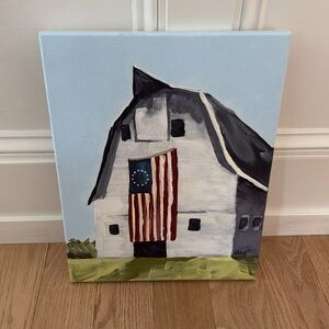 Abstract USA Barn Canvas Artwork Painting Wall Art